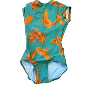 Lucky Leo Gold Fish Leotard Swim Keyhole Women’s S Gymnastics Ballet Dance Zumba